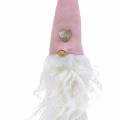 Floristik24 Gnome pää ripustaa 45cm vaaleanpunainen / harmaa 2kpl