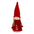 Floristik24 Gnome tyttö 12cm punainen, valkoinen 6kpl
