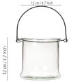 Lasinen riippuvalyhty Ø12cm K12.5cm 2 kpl | Floristik24.fi