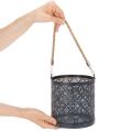 Metallinen tuikkukuppi, koristeellinen lyhty kahvalla, antrasiitti, Ø16cm, 2 kpl | Floristik24.fi