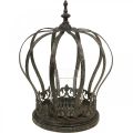 Floristik24 Kruunu lyhtynä, kynttiläkoristelu, metallinen kruunu antiikin näköinen H28cm Ø21cm