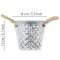 Sinkkiruukku köysikahvoilla Ø14,5cm K13cm | Floristik24.fi