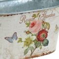 Floristik24 Vintage-kukkakylpy, metalliruukku kahvoilla, ruusujen istutuskone L18cm K10,5cm
