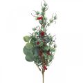 Floristik24 Jouluoksa keinotekoinen vihreitä punaisia marjoja koristeena 70cm