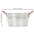 Pyöreä kukkakulho kahvoilla, metallikulho Ø17,5cm K9cm | Floristik24.fi