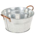 Floristik24 Pyöreä kukkakulho kahvoilla, metallikulho Ø17,5cm K9cm