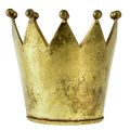 Koristeellinen kruunumetalli kukkaruukku messinki look Ø11cm/H10cm | Floristik24.fi