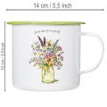 Koristeellinen muki/ruukku, emaloitu, Ø11,5 cm, korkeus 10 cm | Floristik24.fi