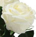 Floristik24 Koristeellinen ruusu kermatäytteinen Ø8cm L68cm 3kpl 3kpl
