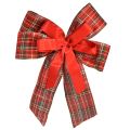 Floristik24 Koristeellinen joulurusetti, lahjarusetti, ulkokäyttöön, punaruudullinen, 6 cm leveä, 20 × 29 cm, 2 kpl