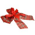 Koristeellinen joulurusetti, lahjarusetti, ulkokäyttöön, punaruudullinen, 6 cm leveä, 20 × 29 cm, 2 kpl | Floristik24.fi