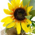 Floristik24 Keinotekoinen auringonkukka, silkkikukka, kesäkoristeet, auringonkukka juuttisäkissä