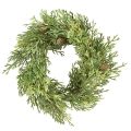 Floristik24 Pieni tekokuusesteeppeli, vihreä käpyillä, Ø24cm, joulu
