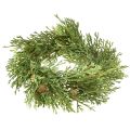 Pieni tekokuusesteeppeli, vihreä käpyillä, Ø24cm, joulu | Floristik24.fi