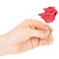 Keinotekoinen punainen ruusukukka varrella, 5 cm, 100 kpl | Floristik24.fi