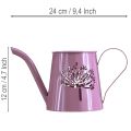 Metallinen koristeellinen kastelukannu, vaaleanpunainen voikukkakuvio, 12 cm, 2 kpl | Floristik24.fi