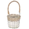 Floristik24 Riippuva lyhtykoriste, metallia, lasia, pajua, Ø13cm, korkeus 12cm, 2 kpl