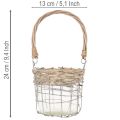 Riippuva lyhtykoriste, metallia, lasia, pajua, Ø13cm, korkeus 12cm, 2 kpl | Floristik24.fi