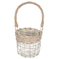 Riippuva lyhtykoriste, metallia, lasia, pajua, Ø13cm, korkeus 12cm, 2 kpl | Floristik24.fi