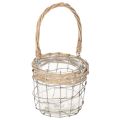 Floristik24 Riippuva lyhty, lasia, metallia, pajua, Ø14,5 cm, 2 kpl
