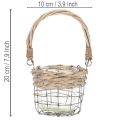 Tuikkukynttiläkuppi, lasia, metallia, pajua, Ø10,5 cm, 3 kpl | Floristik24.fi